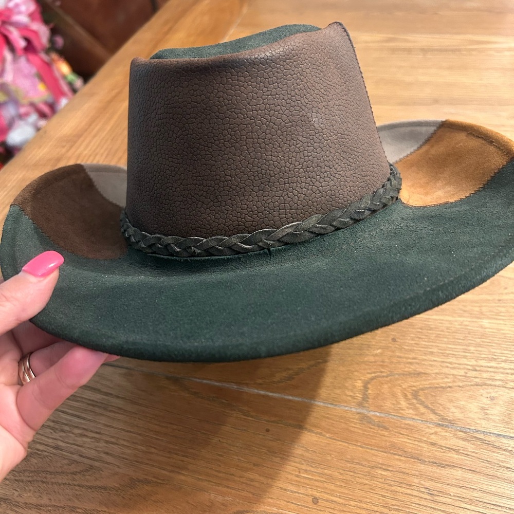 Multicolor Suede Patchwork Hat Size Small Unisex - image 5